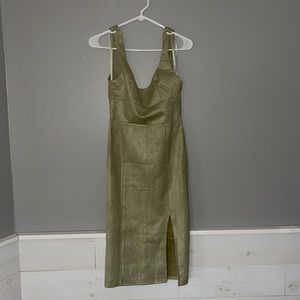 Olive green midi dress NWT